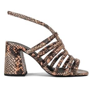 Free People Colette Cinched Block Heel Snake Print Sandals Sz 6.5 /37 & 7 /37.5